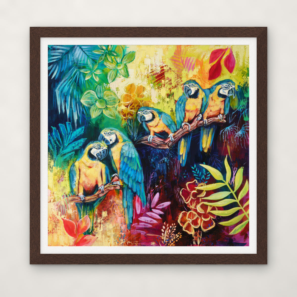 Whispers of the Tropics open edition print by Carma Visions, in an espresso frame with a white mat