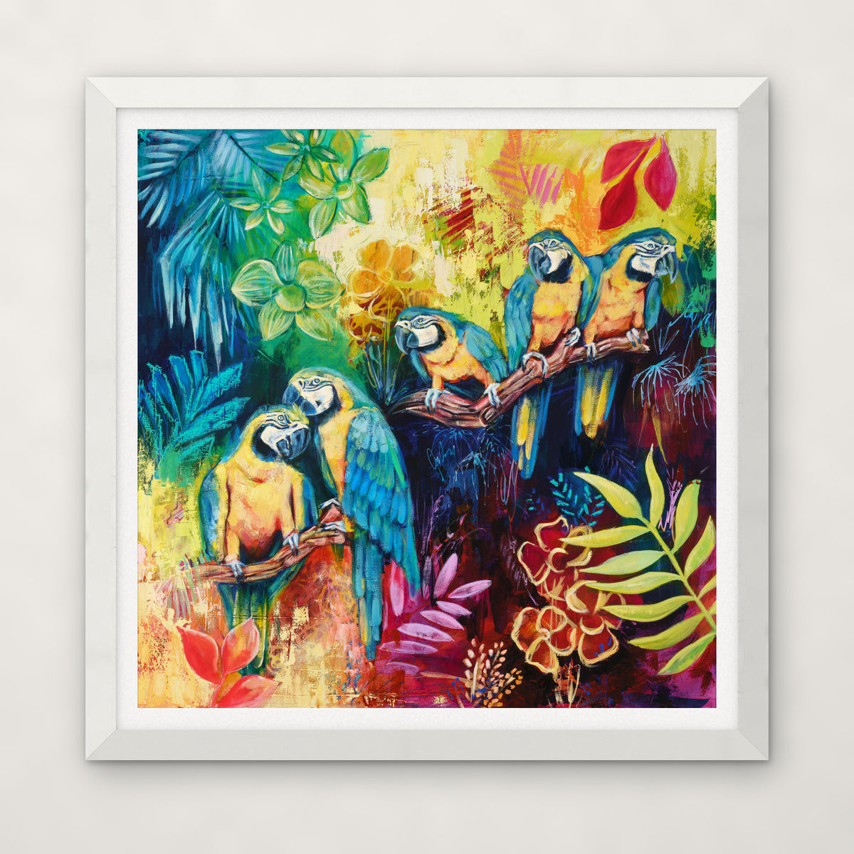 Whispers of the Tropics open edition print by Carma Visions, in a white frame with a white mat