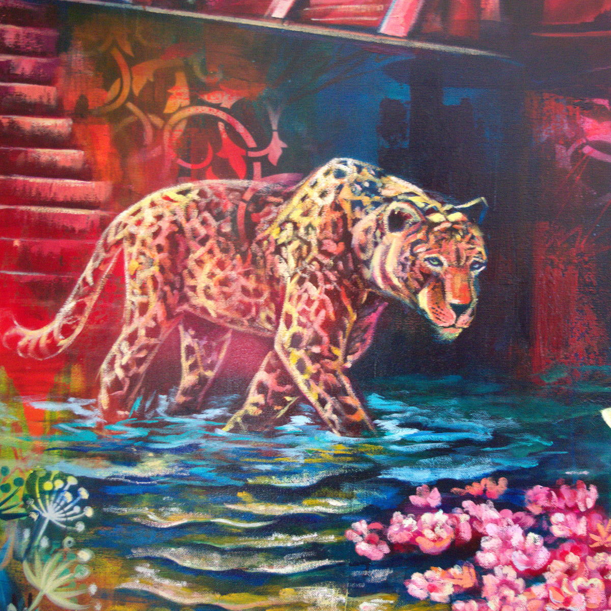The Sacred Watcher by Carma Visions, close-up of the jaguar
