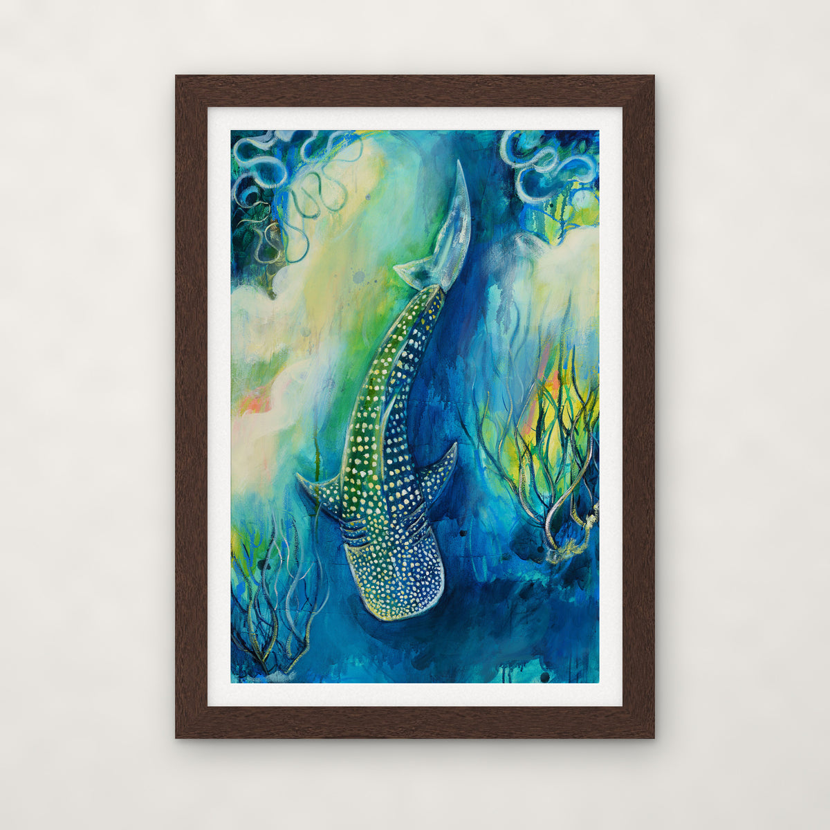 Gentle Giant No. 1 open edition print by Carma Visions, in an espresso frame with a white mat