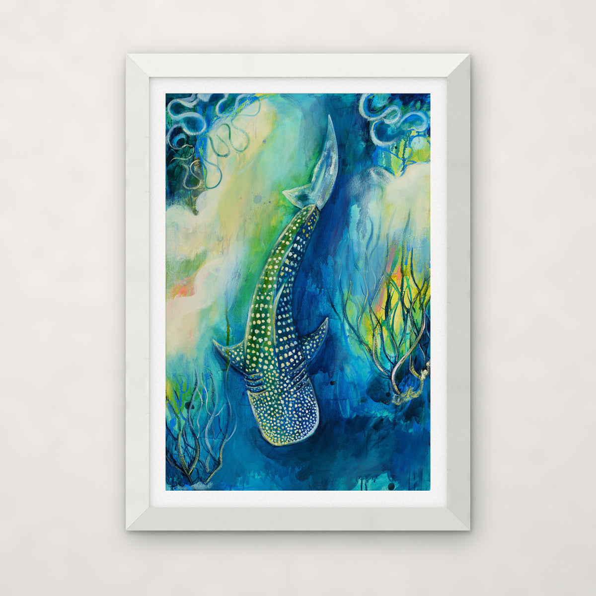 Gentle Giant No. 1 open edition print by Carma Visions, in a white frame with a white mat