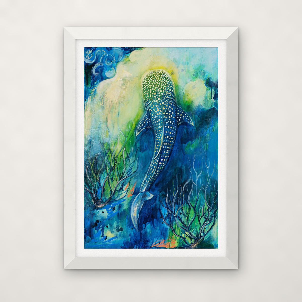 Gentle Giant No. 2 open edition print by Carma Visions, in a white frame with a white mat