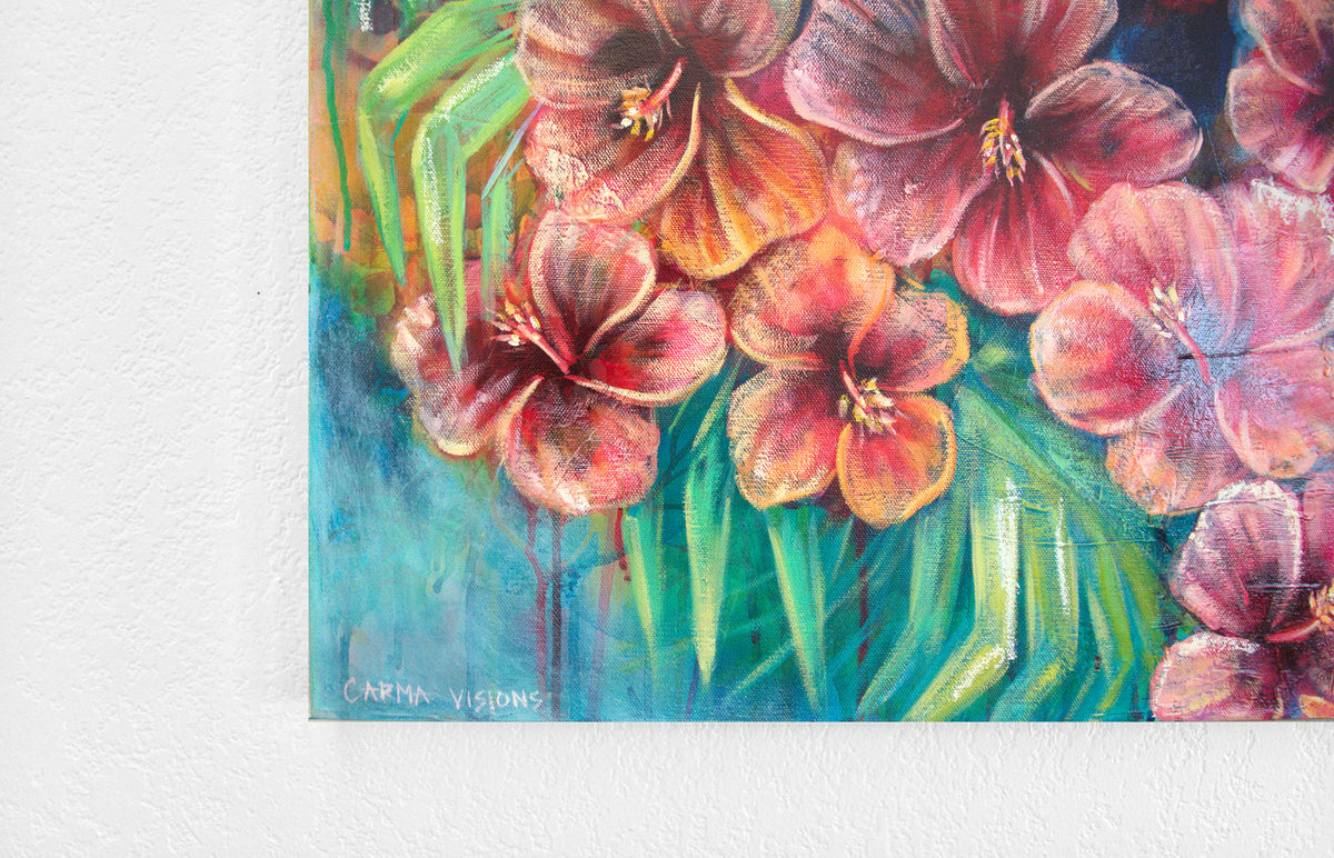 Harmony in Bloom by Carma Visions, corner detail with the artist signature