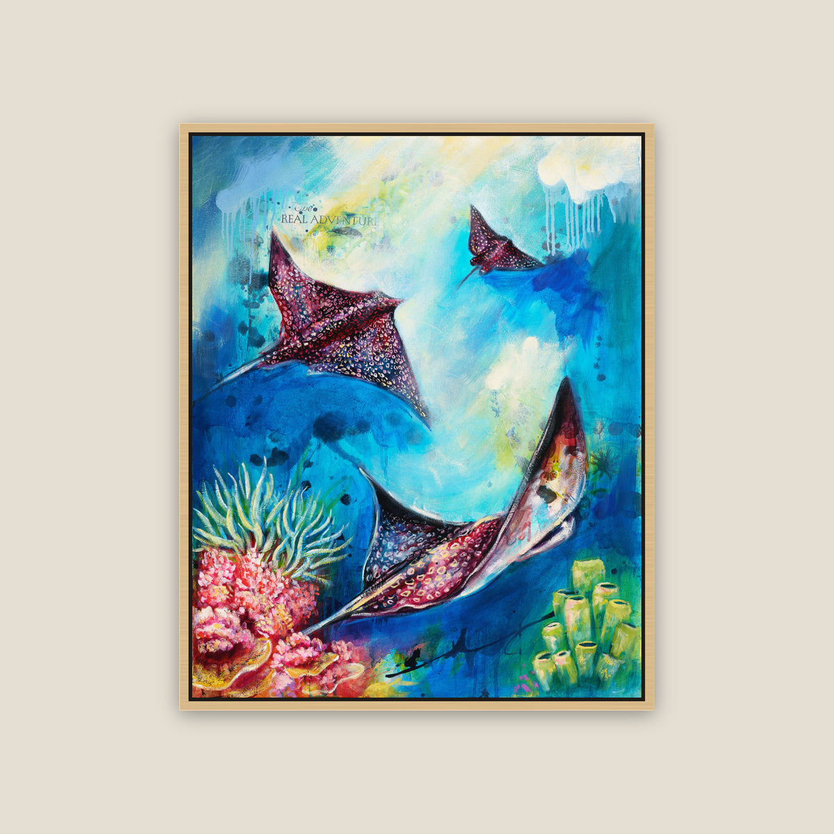 Dance of the Deep limited edition canvas by Carma Visions, in a natural maple floating frame