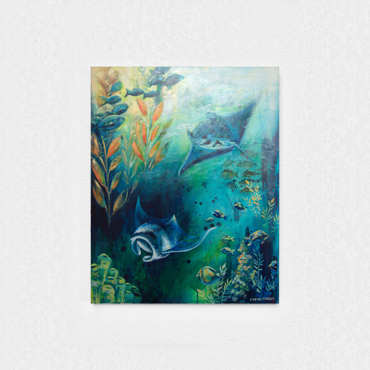 Journey Beneath by Carma Visions, shown on a white wall