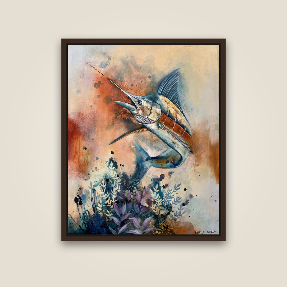 Chasing the Horizon limited edition canvas, espresso floating frame