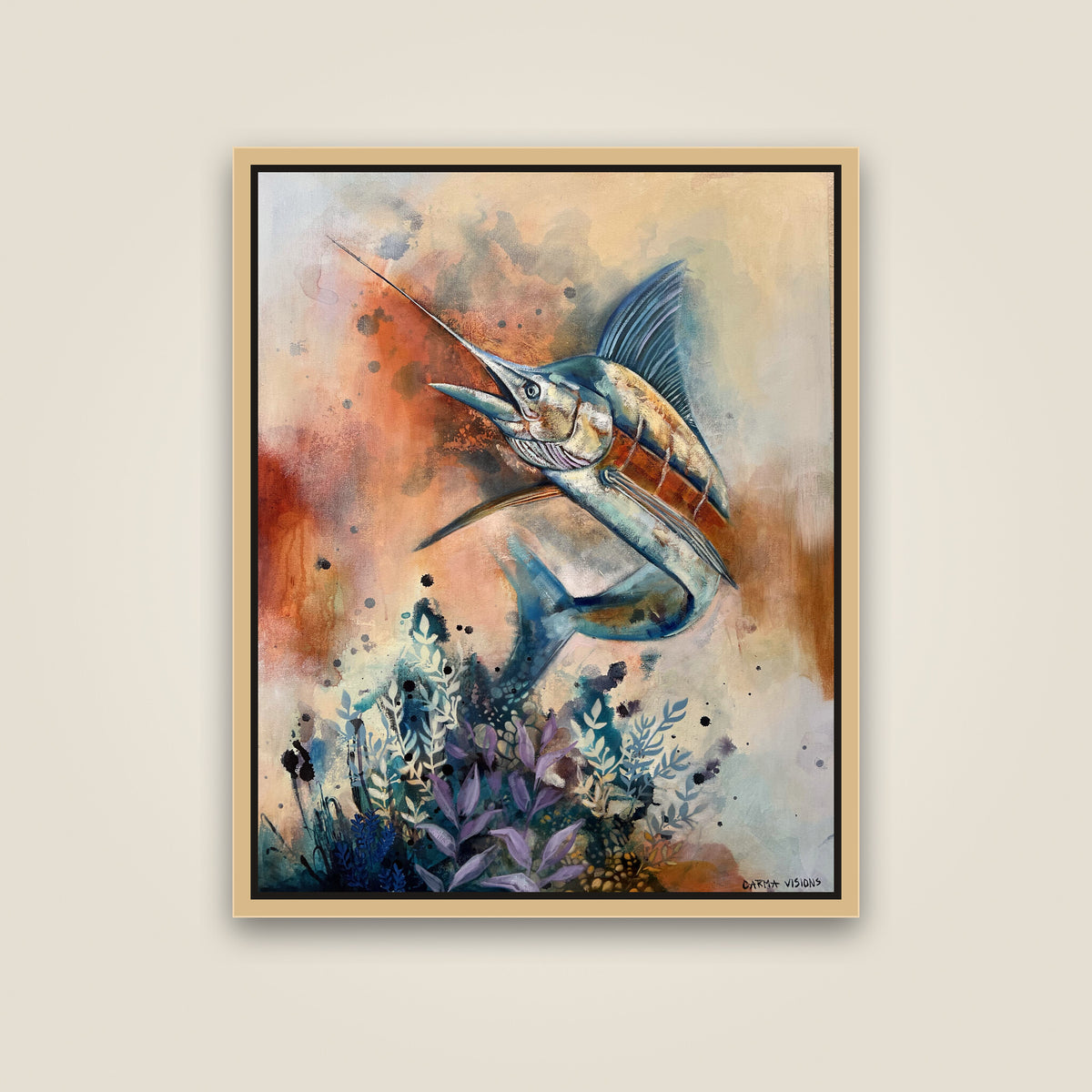 Chasing the Horizon limited edition canvas, maple floating frame