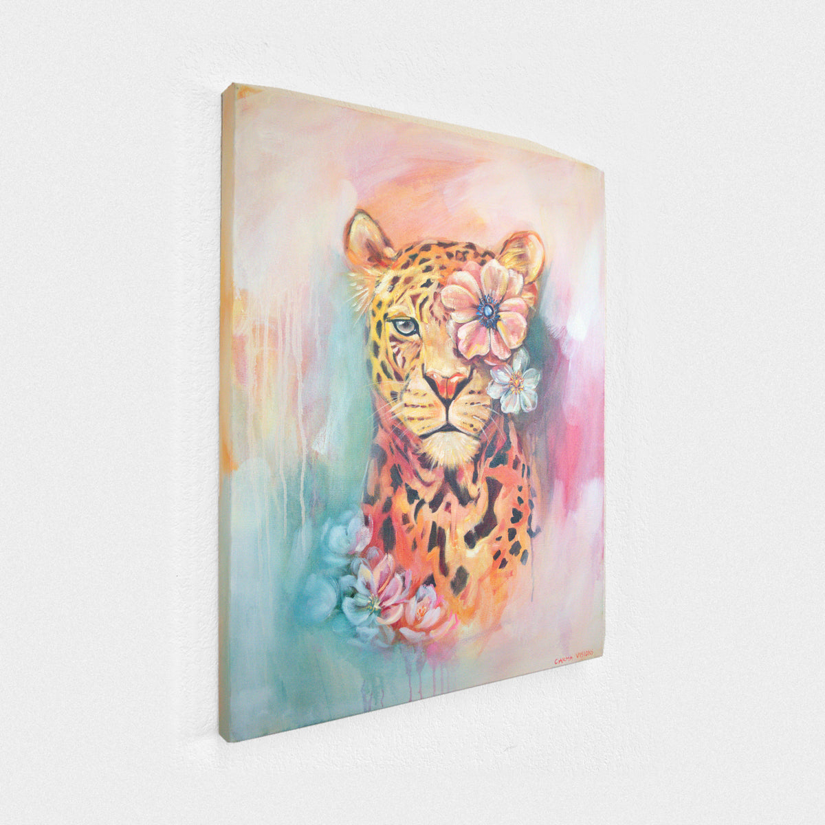 The Softest Strength by Carma Visions, side angle showing the gallery-wrapped canvas