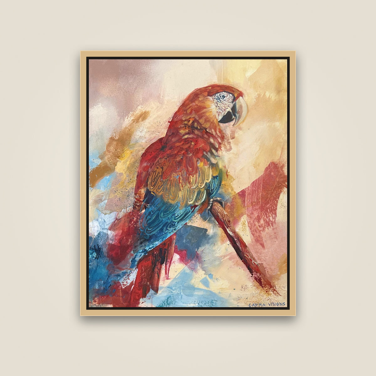Red Bank Rising limited edition canvas, maple floating frame
