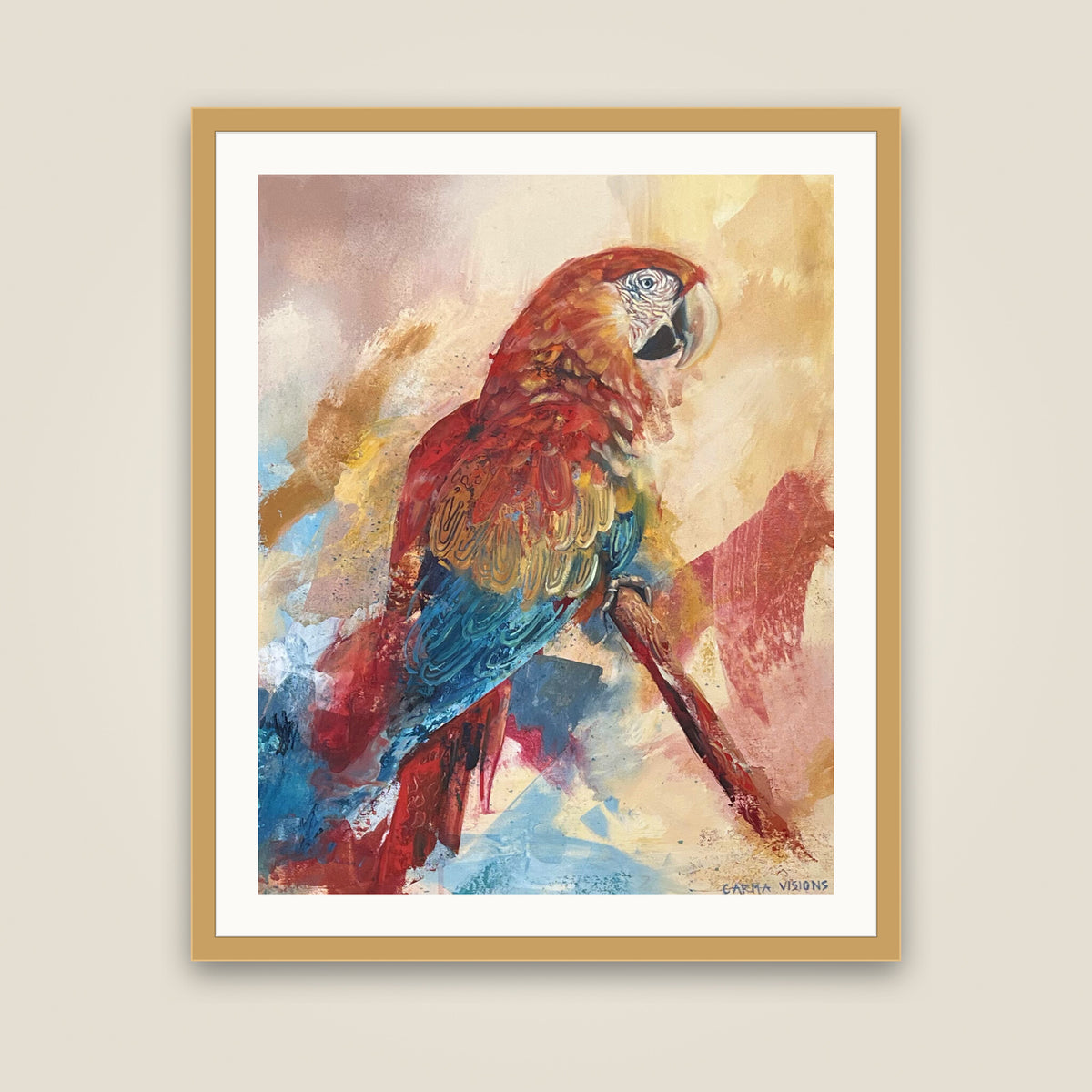 Red Bank Rising open edition print, oak frame