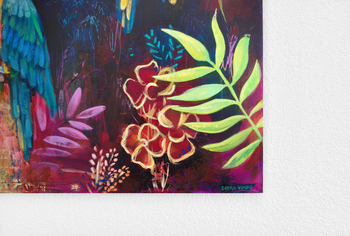 Whispers of the Tropics by Carma Visions, corner detail with the artist signature