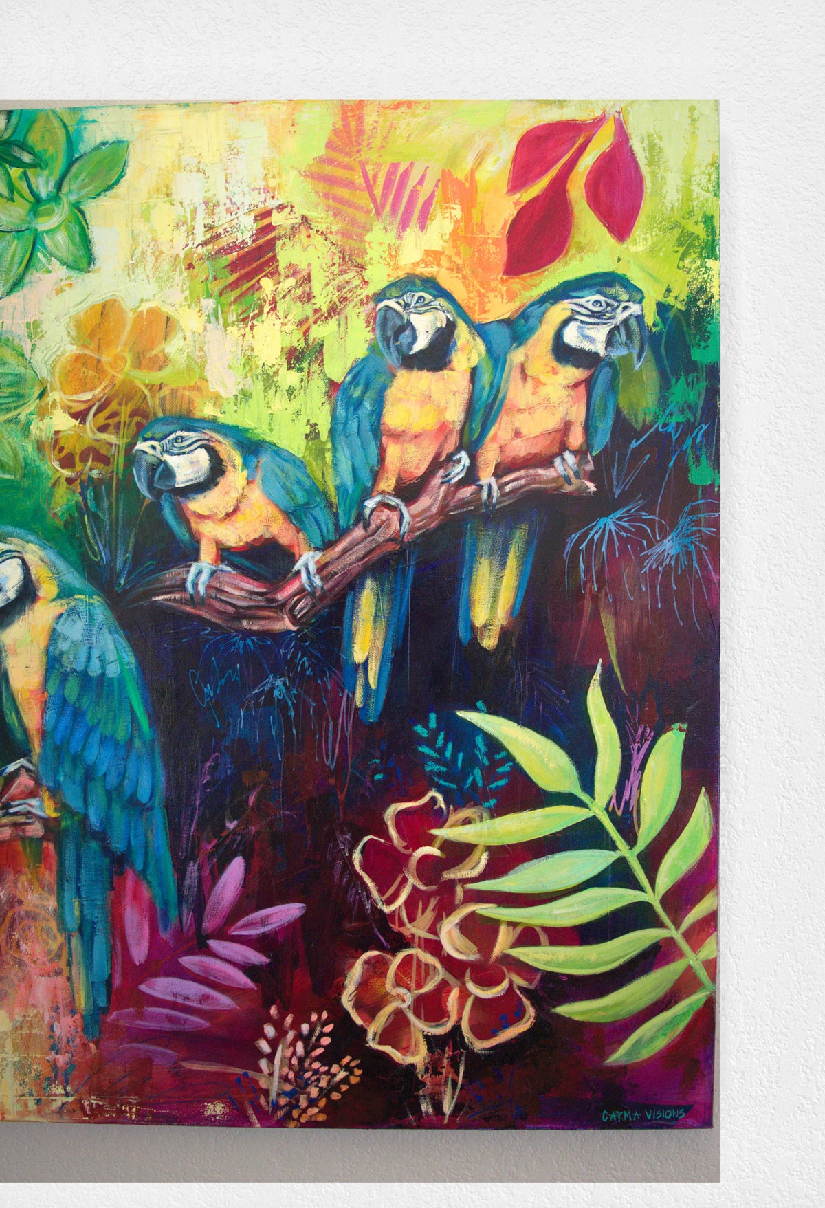 Whispers of the Tropics by Carma Visions, partial view on a white wall