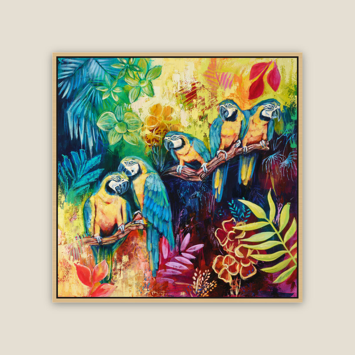 Whispers of the Tropics limited edition canvas by Carma Visions, in a natural maple floating frame