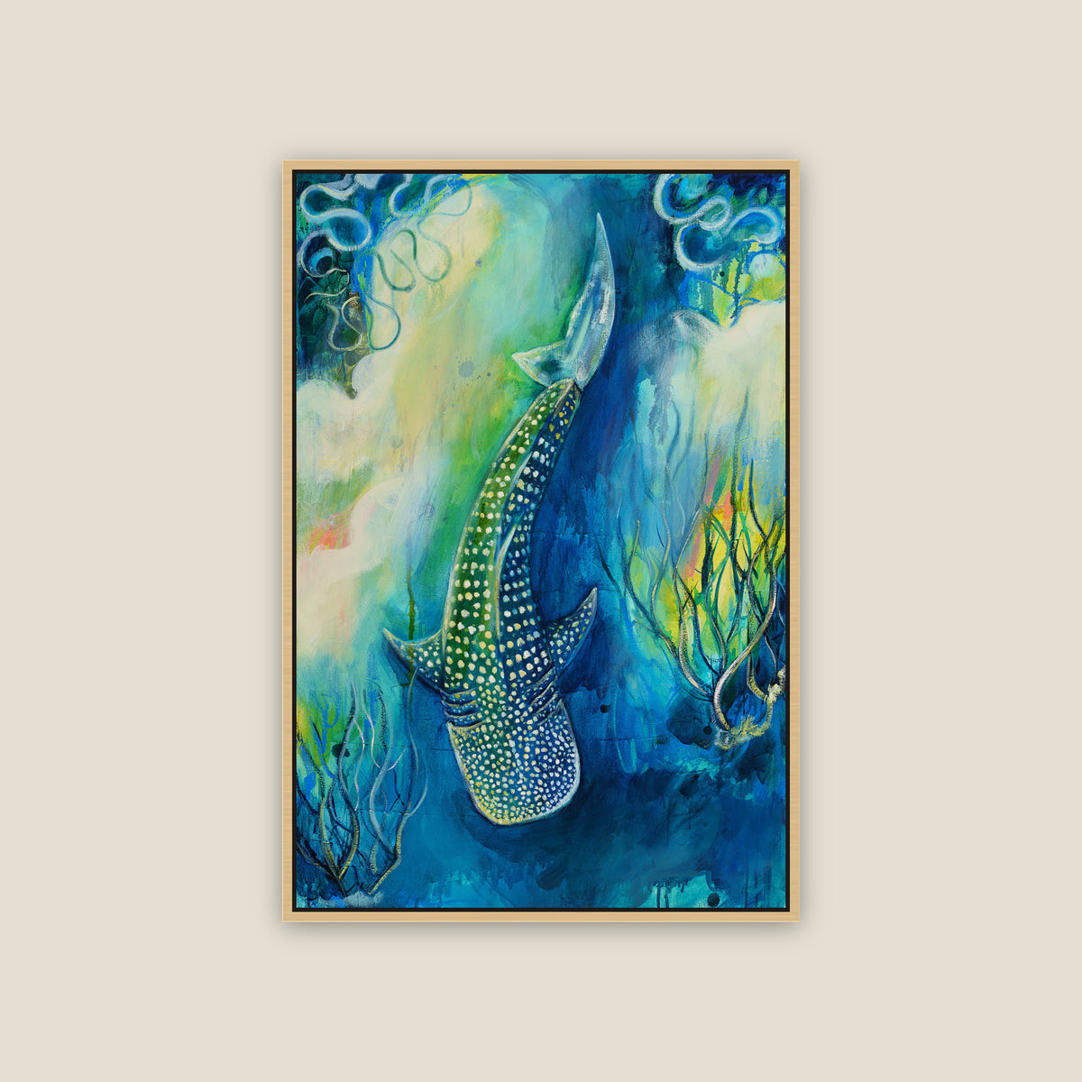 Gentle Giant No. 1 limited edition canvas by Carma Visions, in a natural maple floating frame