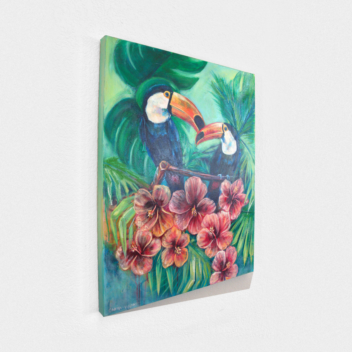 Harmony in Bloom by Carma Visions, side angle showing the gallery-wrapped canvas