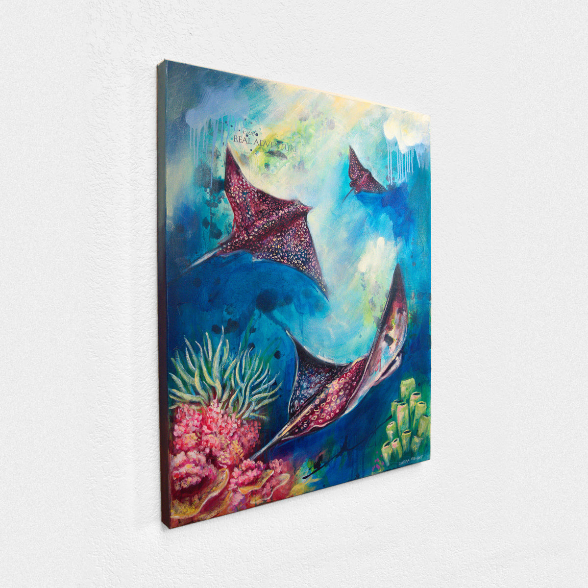 Dance of the Deep by Carma Visions, side angle showing the gallery-wrapped canvas