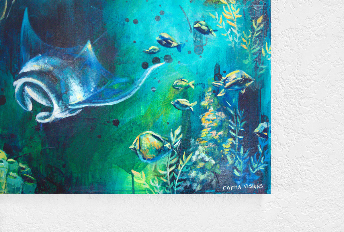 Journey Beneath by Carma Visions, corner detail with the artist signature