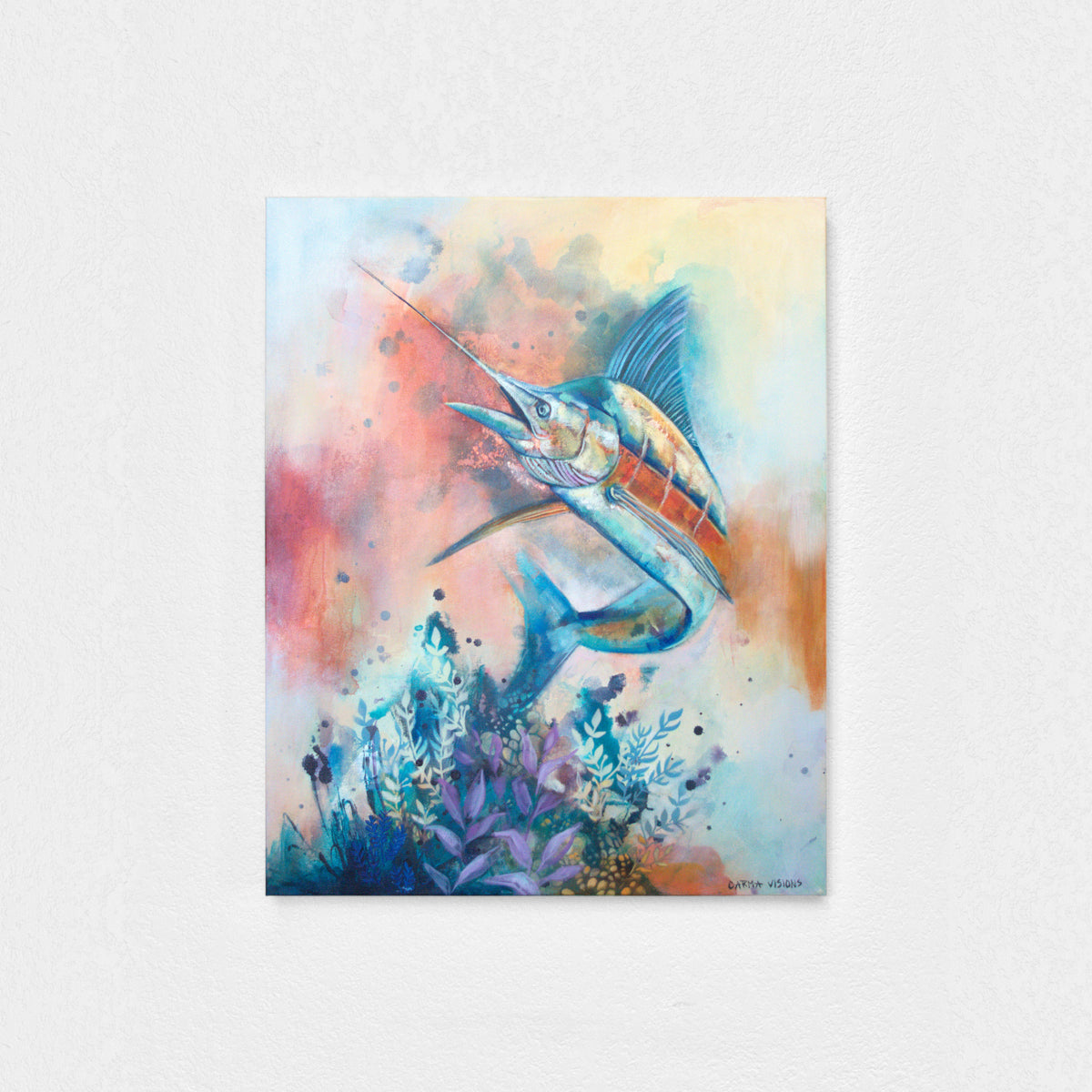 Chasing the Horizon by Carma Visions, shown on a white wall