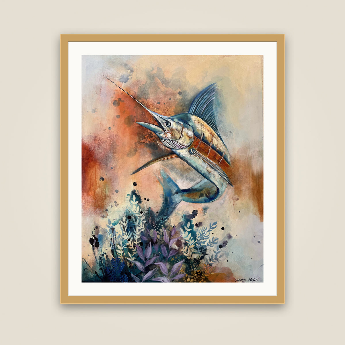 Chasing the Horizon open edition print, oak frame