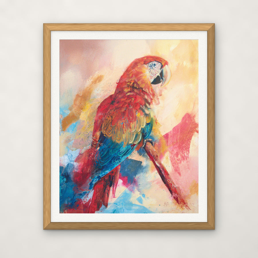 Red Bank Rising framed print by Carma Visions, shown on a wall for scale