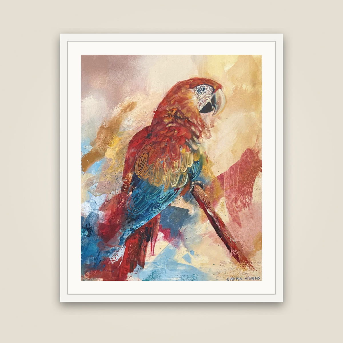 Red Bank Rising open edition print, white frame