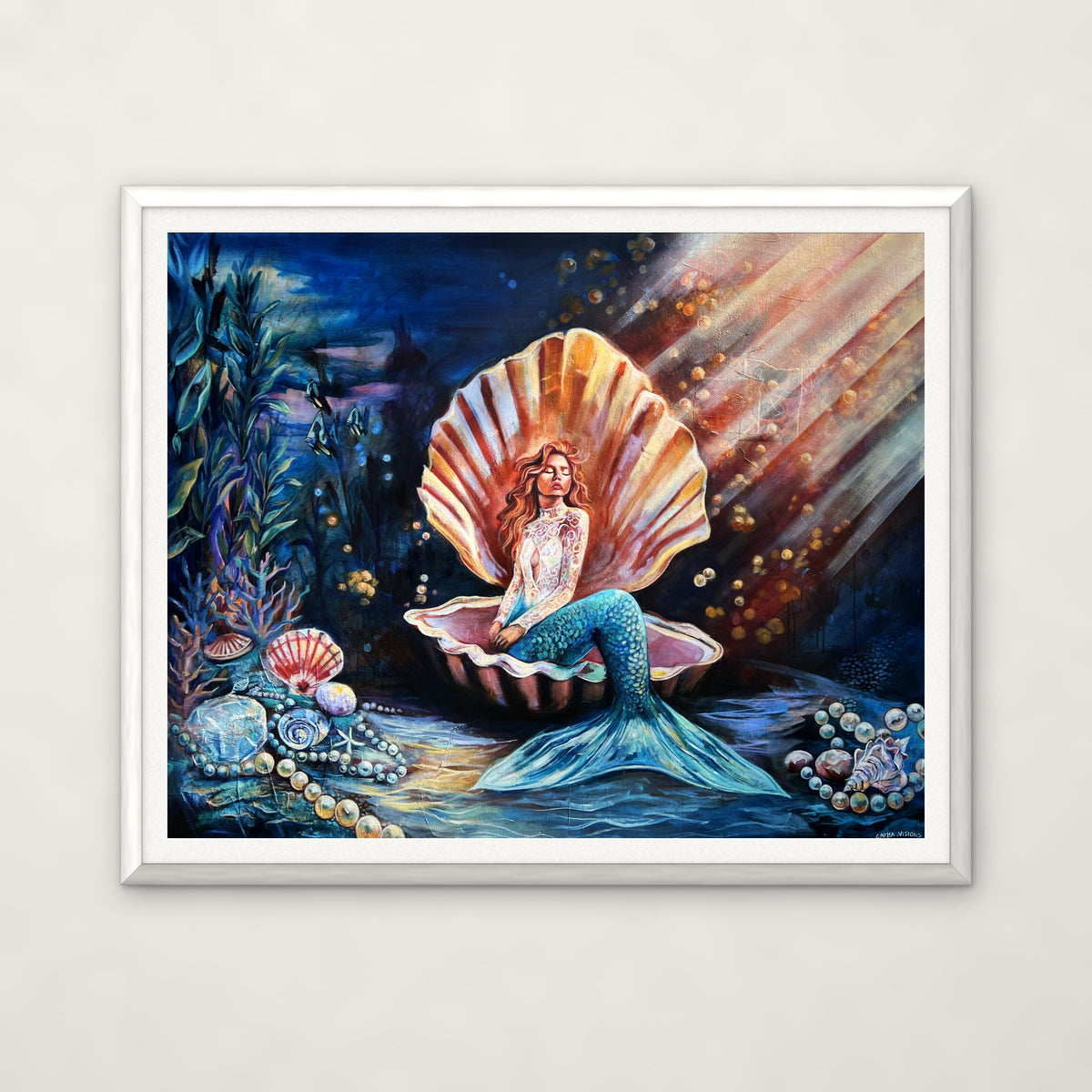 The Treasure Within framed print, white frame with white mat