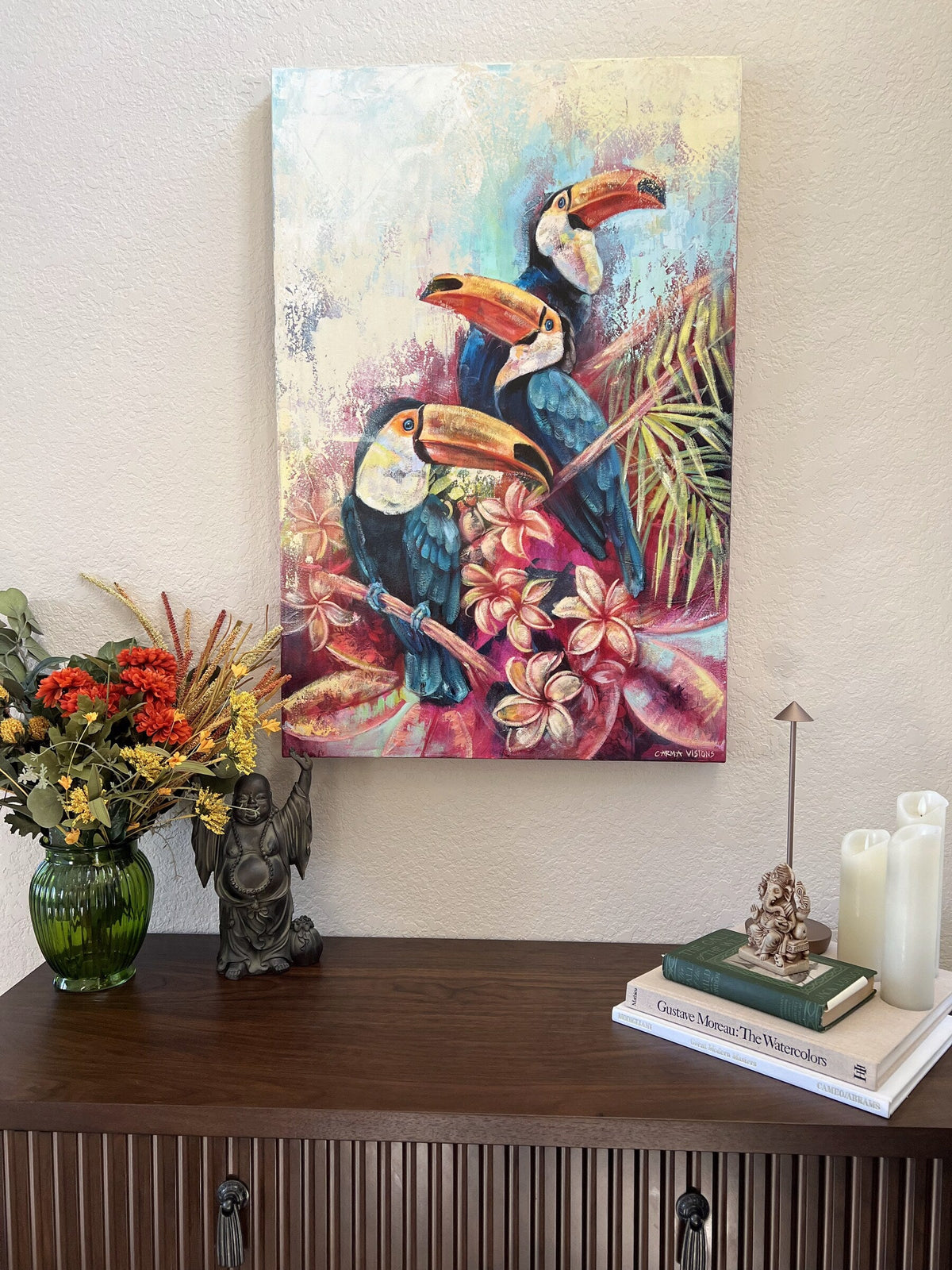 Tropical Trio, original oil painting by Carma Visions, detail