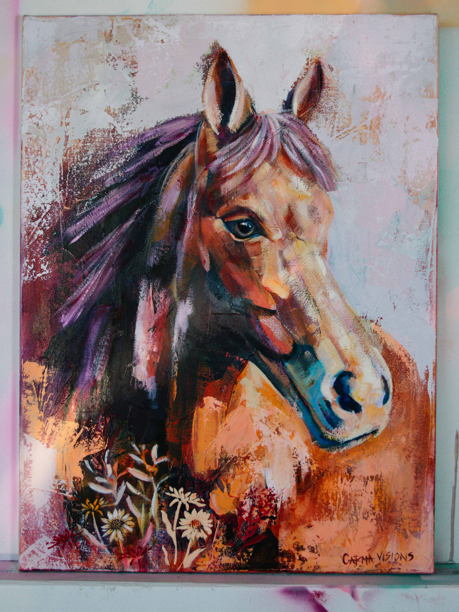 Commissioned horse painting, oil on canvas