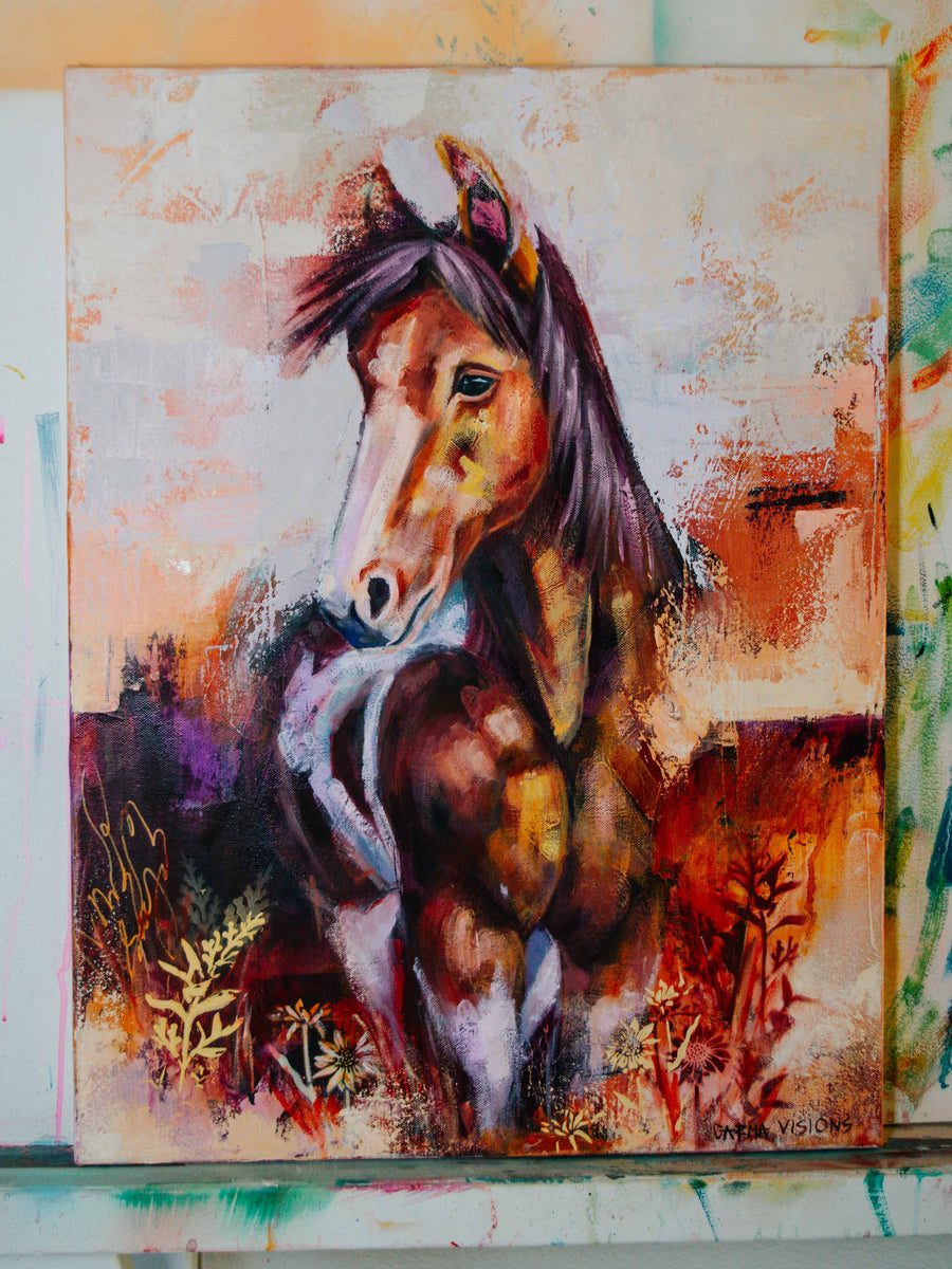 Commissioned horse painting, oil on canvas