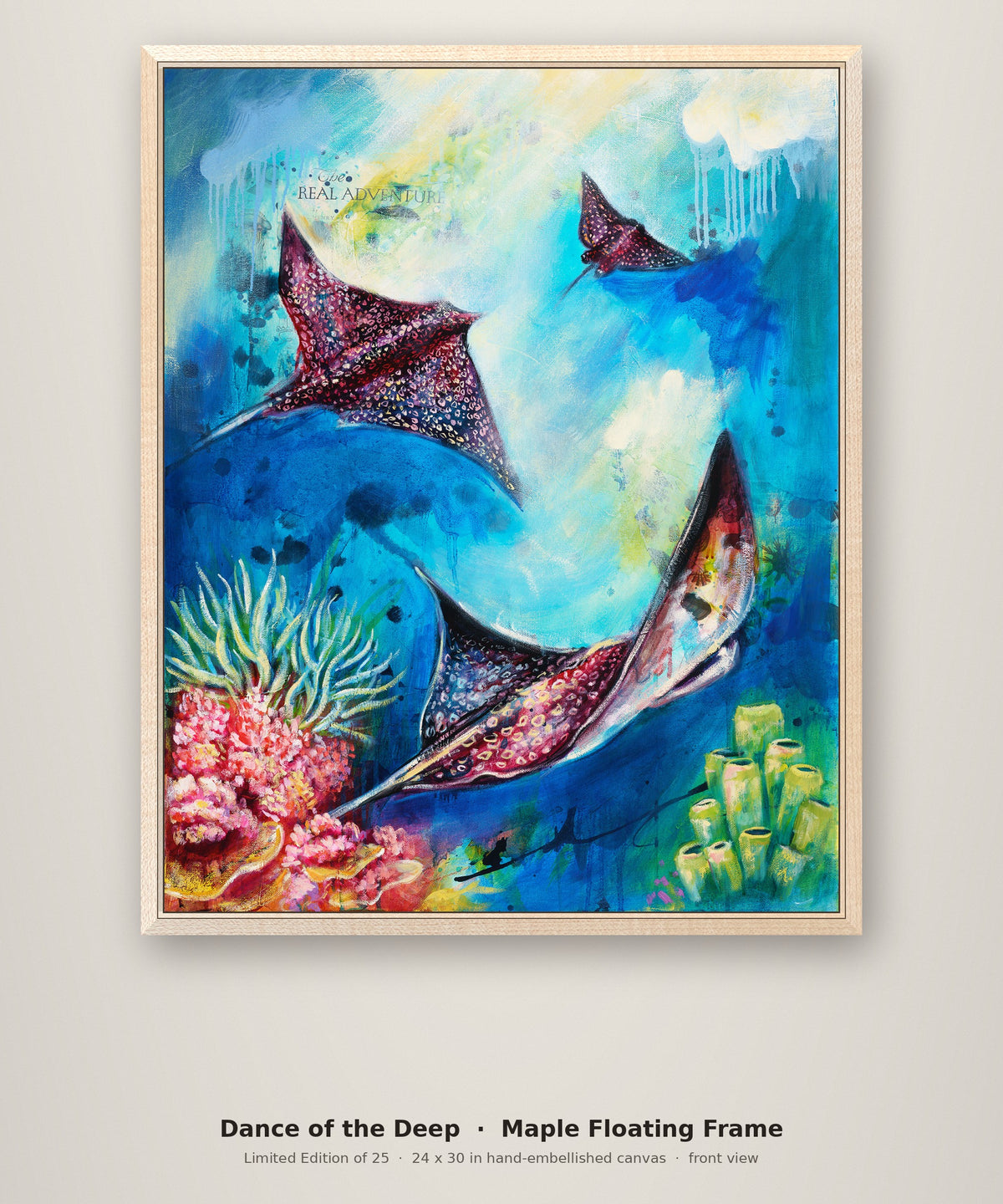 Dance of the Deep Limited Edition in a maple floating frame, front view