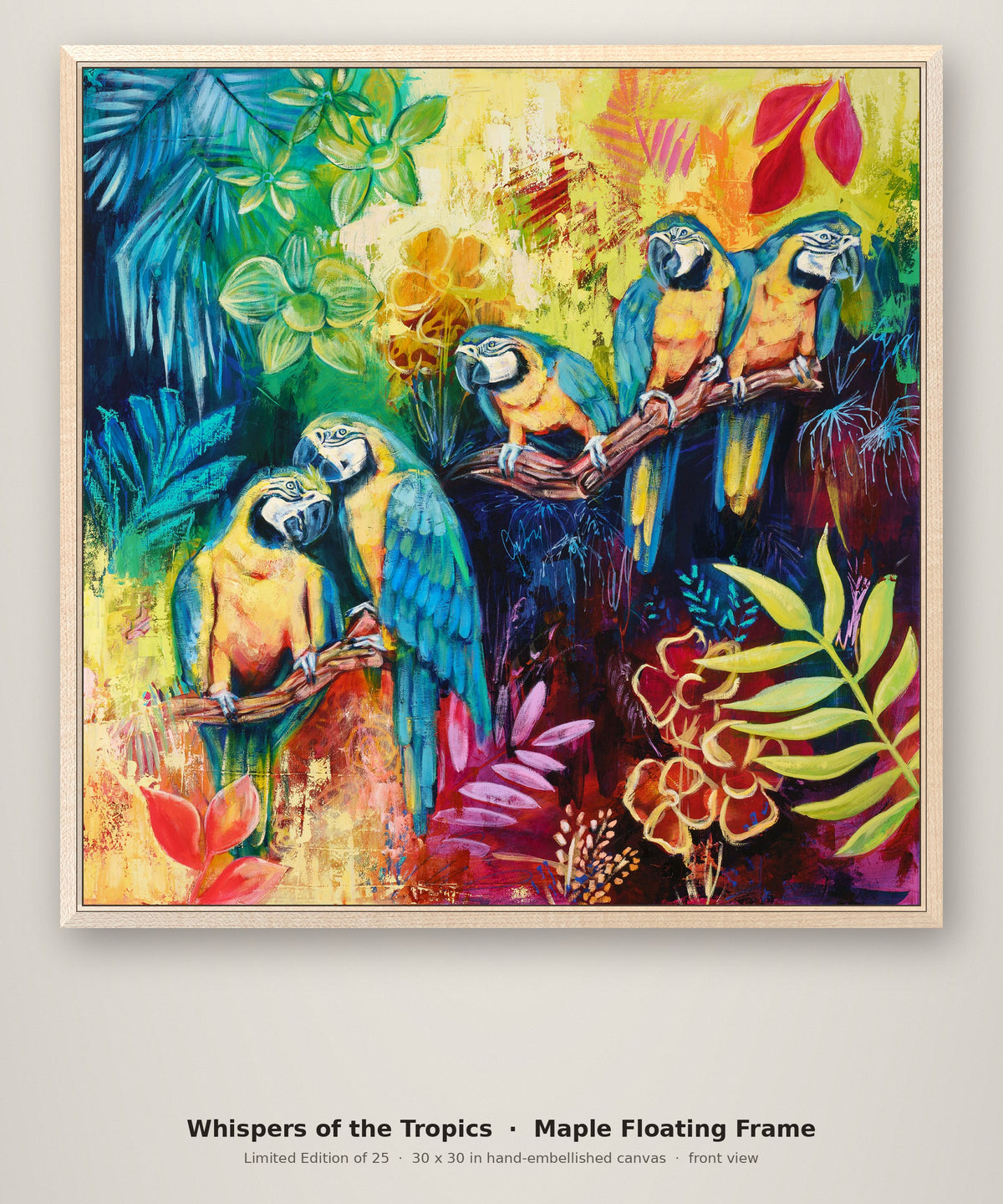 Whispers of the Tropics Limited Edition in a maple floating frame, front view