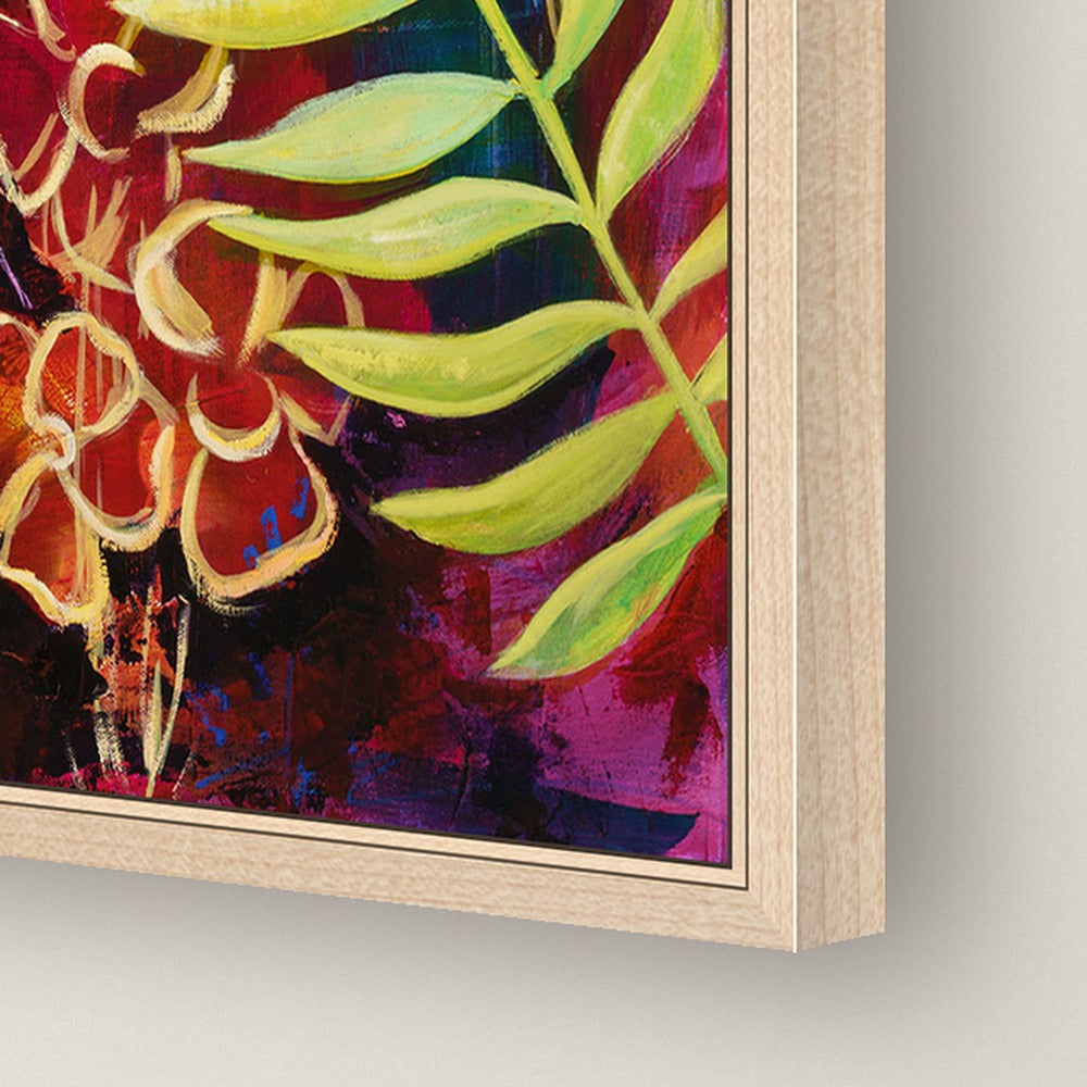Whispers of the Tropics Limited Edition, close-up of the maple floating frame edge